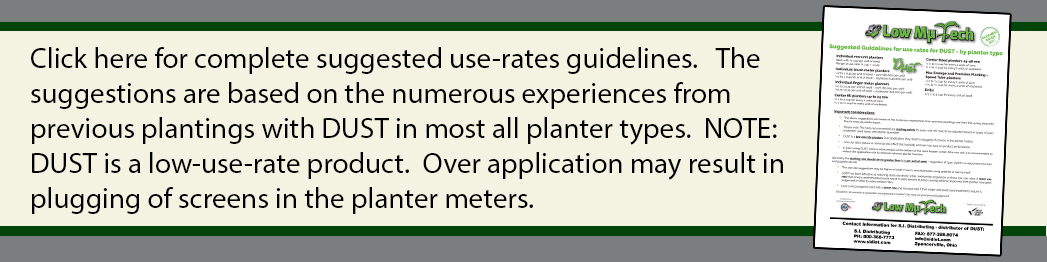 DUST suggested use rates guidelines 